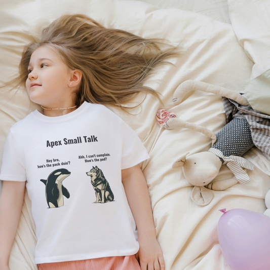 Apex Small Talk - Kids Softstyle Tee, Funny and Trendy T-Shirt for Boys and Girls, Funny T-Shirt for Kids with Small Talk, Kids Cotton Tee