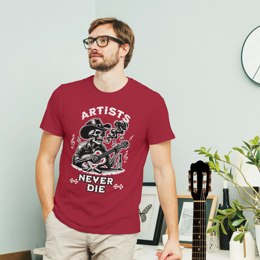 Artists Never Die Unisex T-Shirt – Eternal Creativity Graphic Tee, Music Lives On Tee, Artistic Expression Shirt, Music Lover's Tee, Shirt