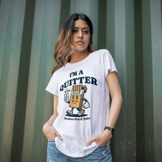 I'm a Quitter, Smokes are a Joke Unisex T-Shirt – Funny Quit Smoking Tee, No Smoking Statement Tee, Unisex Smoke-Free Lifestyle Shirt, Top