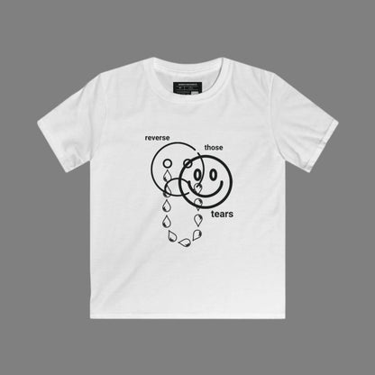 Reverse Those Tears T-Shirt for Kids | Inspirational & Uplifting Quote | Positive Vibes Kids' Graphic Tee | Motivational Gift for Kids | Comfortable & Stylish Kids Tee
