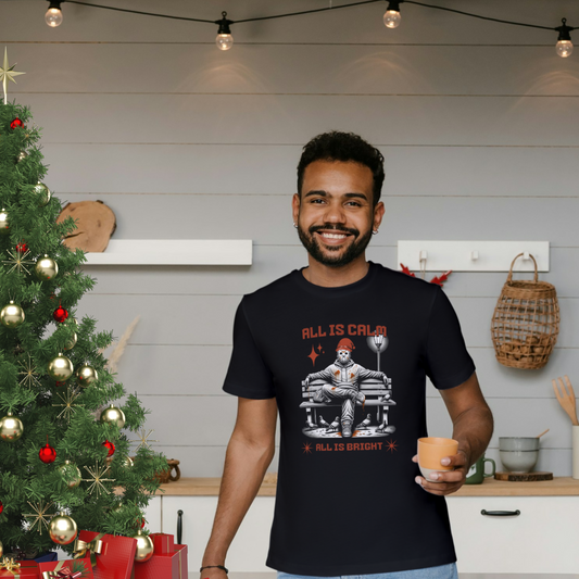 Santa's Slay Unisex T-Shirt – Jason Voorhees Christmas Horror, Silent Night Deadly Night Parody Tee, Scary Santa Christmas Shirt, Santa Top