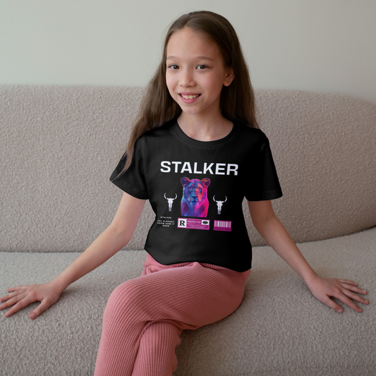 Stalker Restricted Lioness Skull Youth Midweight Tee – Unique Shirt, Lioness Skull Fashion, Stalker Restricted T-shirt, Youth Skull Tee